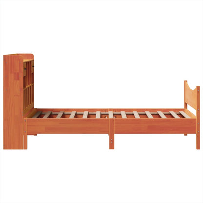 vidaXL Lit en bois massif sans matelas Marron ciré 75x190 cm Bois de pin