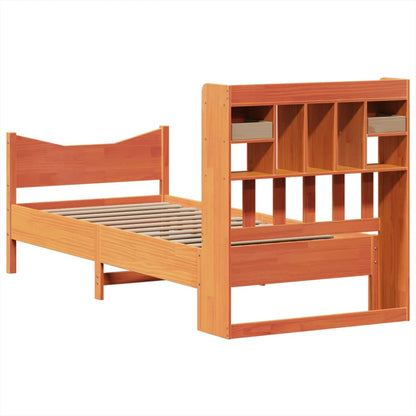 vidaXL Lit en bois massif sans matelas Marron ciré 75x190 cm Bois de pin