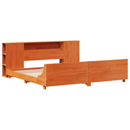 vidaXL Lit en bois massif sans matelas Marron ciré 200x200 Bois de pin
