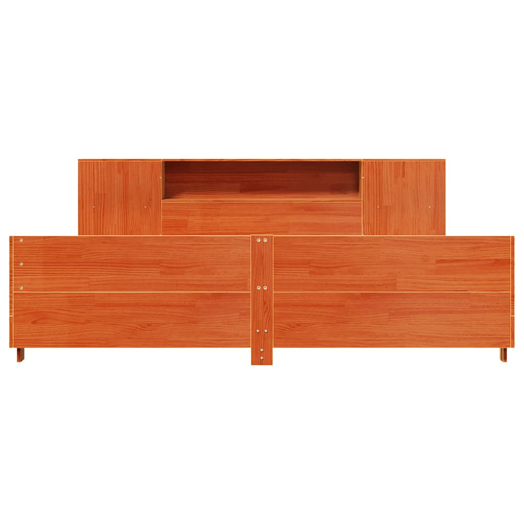 vidaXL Lit en bois massif sans matelas Marron ciré 200x200 Bois de pin
