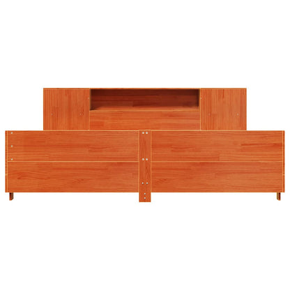 vidaXL Lit en bois massif sans matelas Marron ciré 200x200 Bois de pin