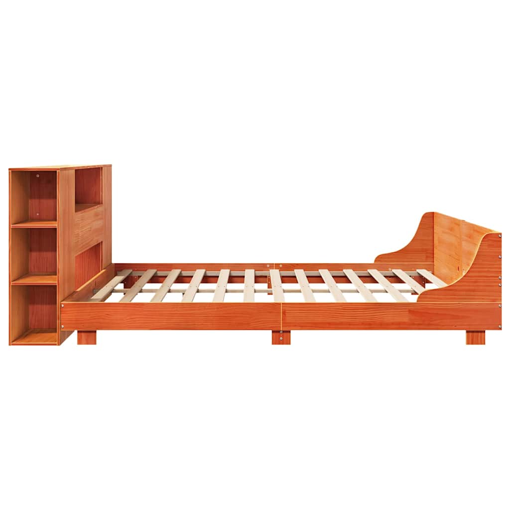vidaXL Lit en bois massif sans matelas Marron ciré 200x200 Bois de pin