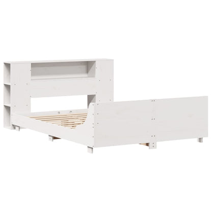 vidaXL Massivholzbett ohne Matratze Weiß 160x200 Kiefernholz