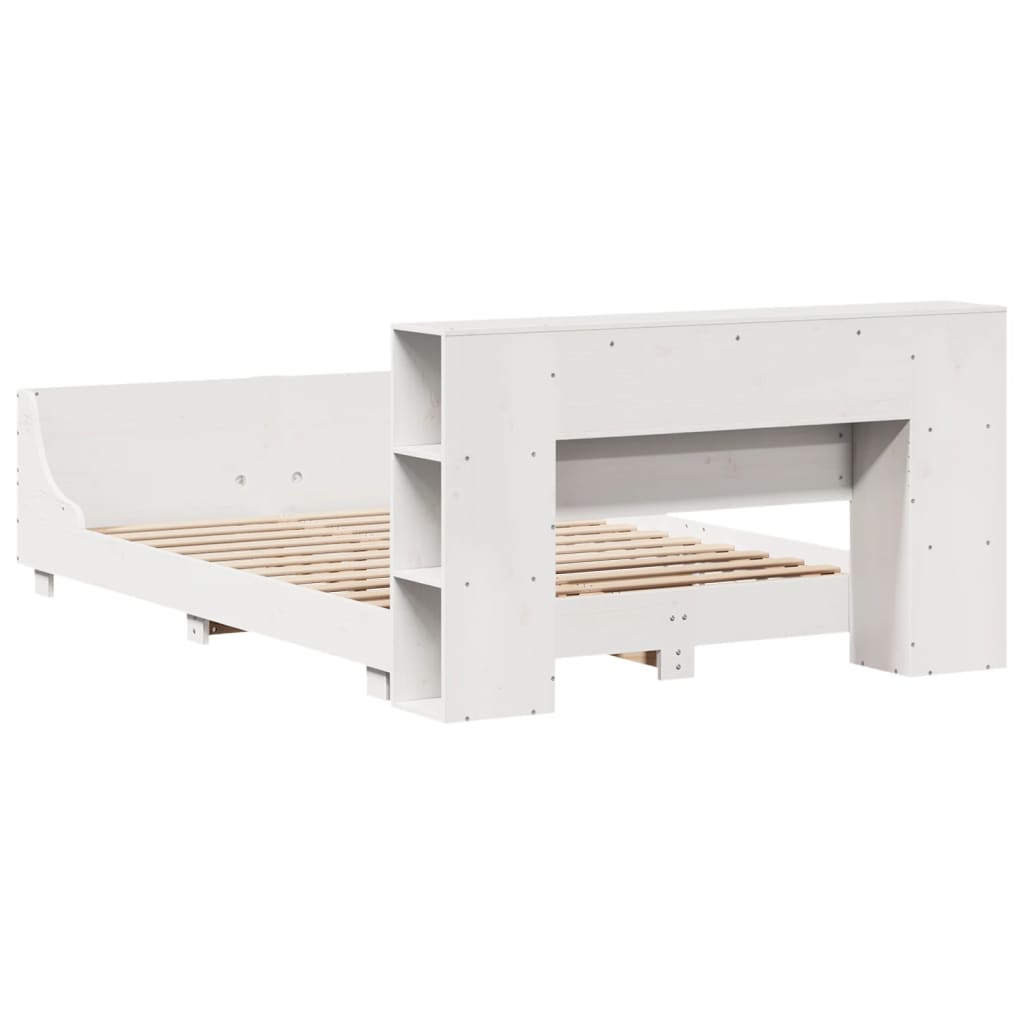 vidaXL Lit en bois massif sans matelas Blanc 150x200 cm Pin