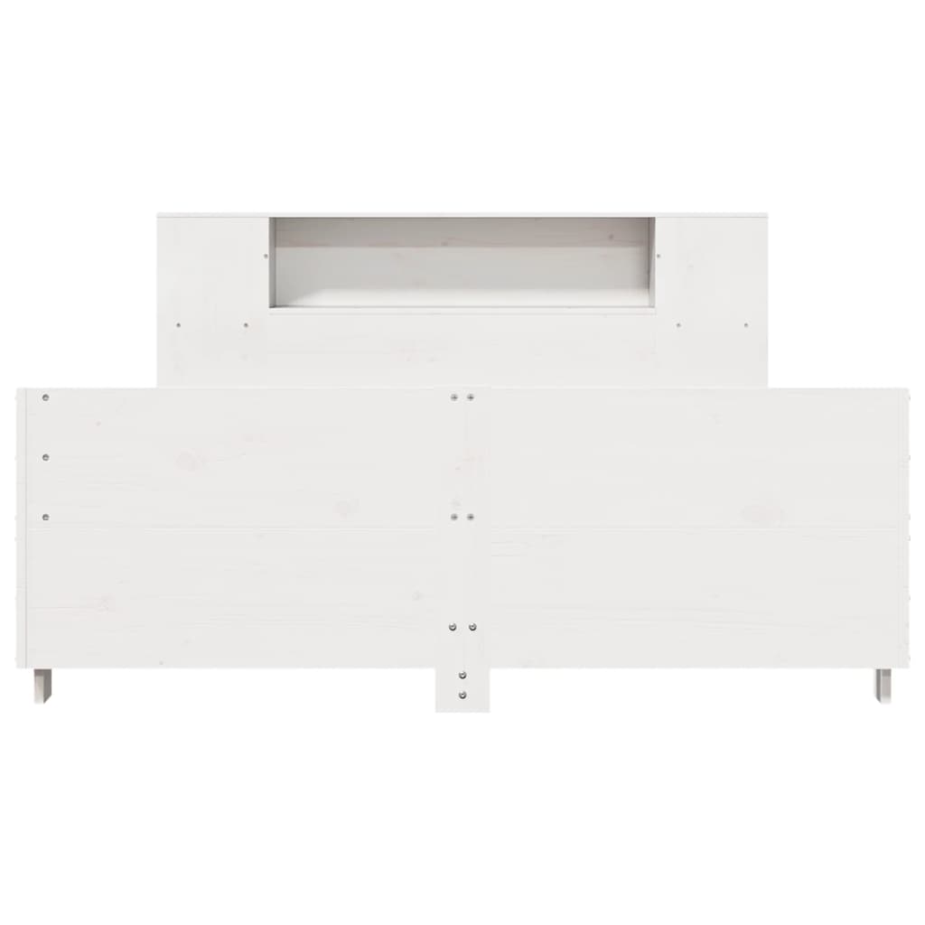 vidaXL Massivholzbett ohne Matratze Weiß 140x200 cm Kiefernholz
