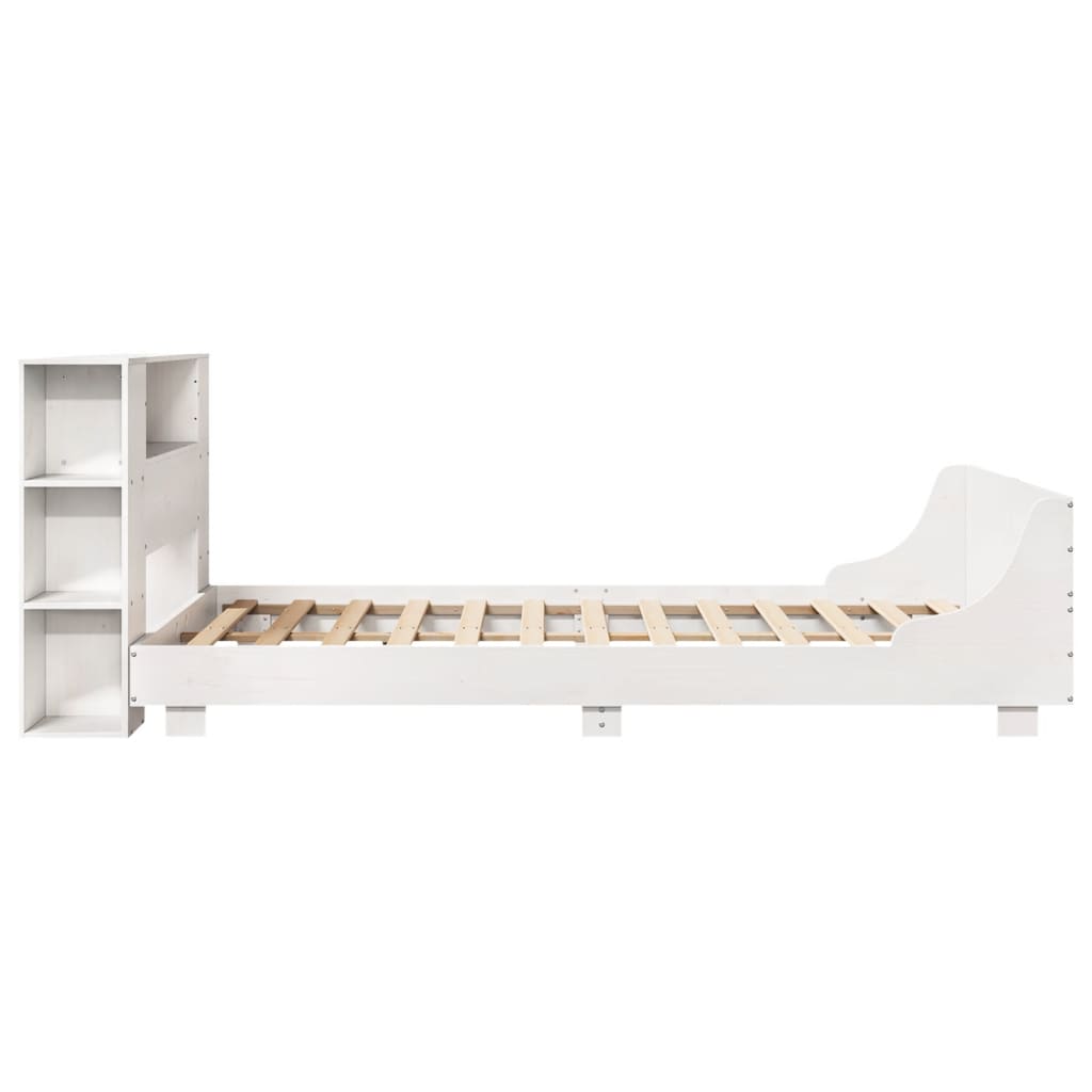 vidaXL Massivholzbett ohne Matratze Weiß 140x200 cm Kiefernholz