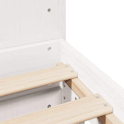 vidaXL Massivholzbett ohne Matratze Weiß 140x200 cm Kiefernholz