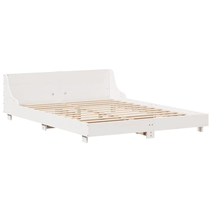 vidaXL Lit en bois massif sans matelas Blanc 120x200 cm Bois de pin