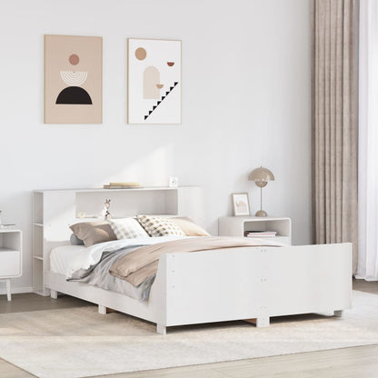 vidaXL Lit en bois massif sans matelas Blanc 140x190 cm Pin