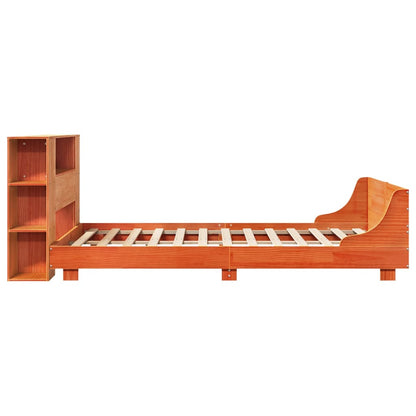 vidaXL Massivholzbett ohne Matratze Wachsbraun 140x190 cm Kiefernholz