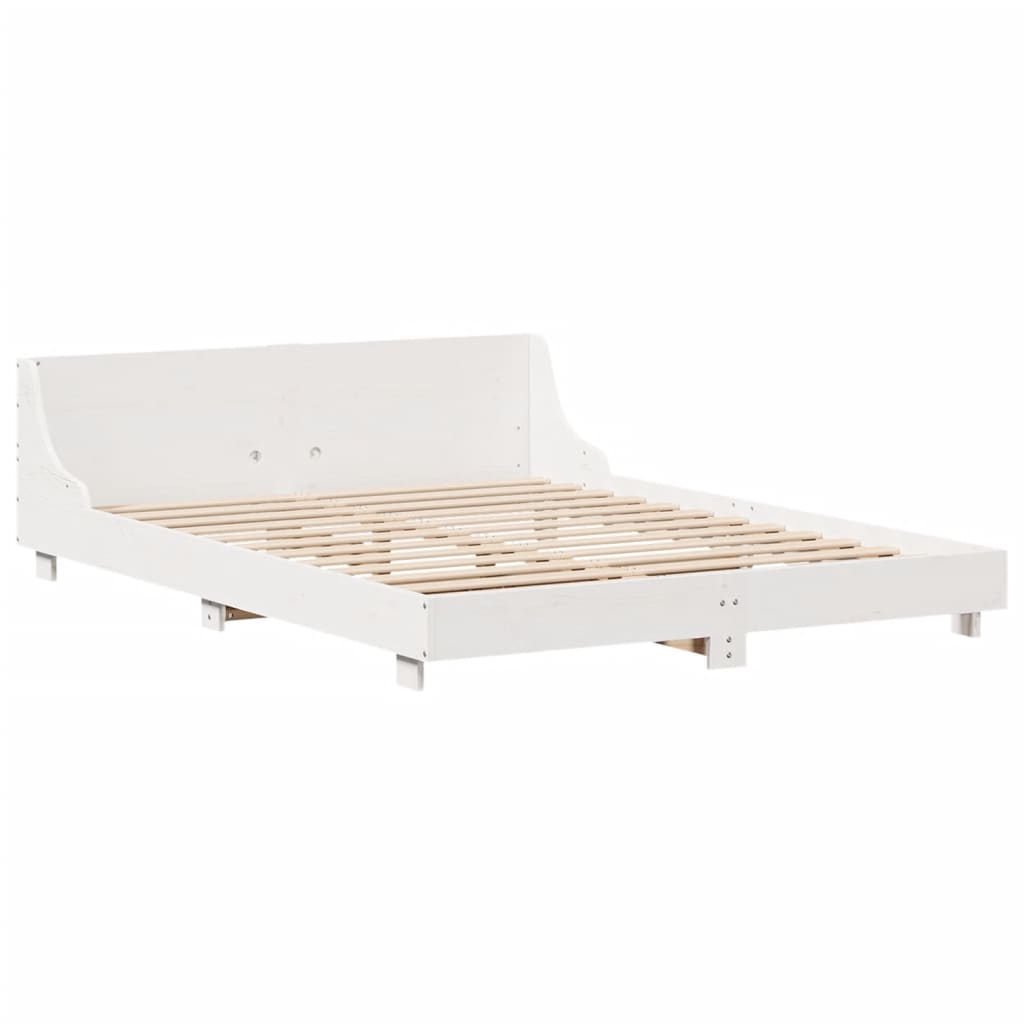 vidaXL lit en bois massif sans matelas blanc 120x190 cm bois de pin