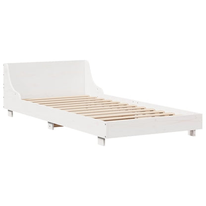 vidaXL Massivholzbett ohne Matratze Weiß 75x190 cm Kiefernholz