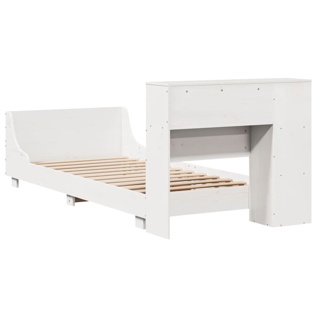 vidaXL Massivholzbett ohne Matratze Weiß 75x190 cm Kiefernholz