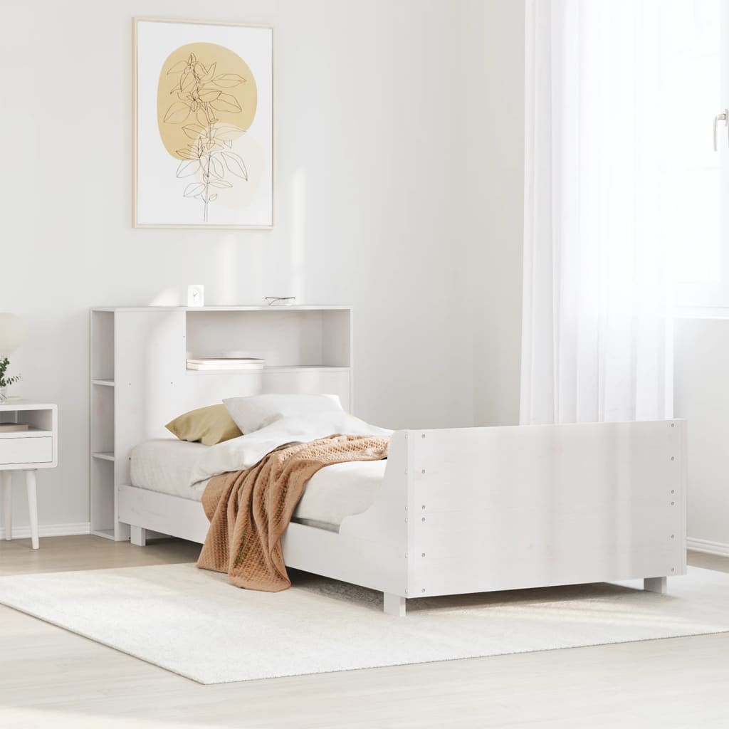 vidaXL Massivholzbett ohne Matratze Weiß 75x190 cm Kiefernholz