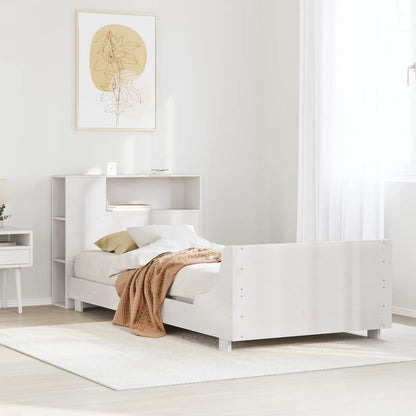vidaXL Massivholzbett ohne Matratze Weiß 75x190 cm Kiefernholz