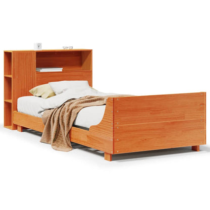 vidaXL Lit en bois massif sans matelas Marron ciré 75x190 cm Bois de pin
