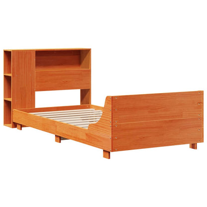 vidaXL Lit en bois massif sans matelas Marron ciré 75x190 cm Bois de pin