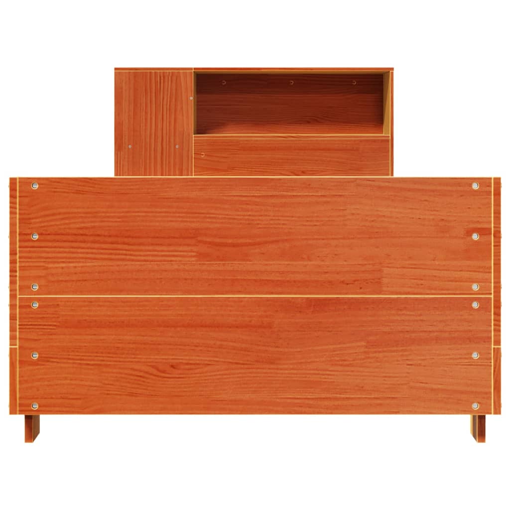 vidaXL Lit en bois massif sans matelas Marron ciré 75x190 cm Bois de pin