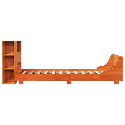 vidaXL Lit en bois massif sans matelas Marron ciré 75x190 cm Bois de pin