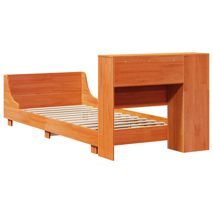 vidaXL Lit en bois massif sans matelas Marron ciré 75x190 cm Bois de pin