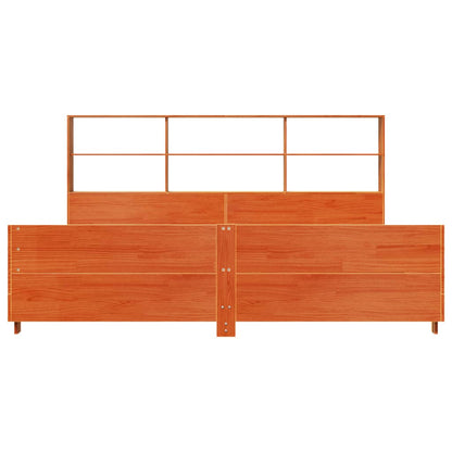 vidaXL Lit en bois massif sans matelas Marron ciré 200x200 Bois de pin