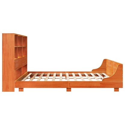 vidaXL Lit en bois massif sans matelas Marron ciré 200x200 Bois de pin