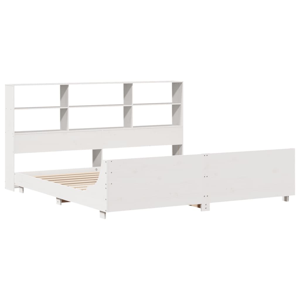 vidaXL Massivholzbett ohne Matratze Weiß 180x200 cm Kiefernholz