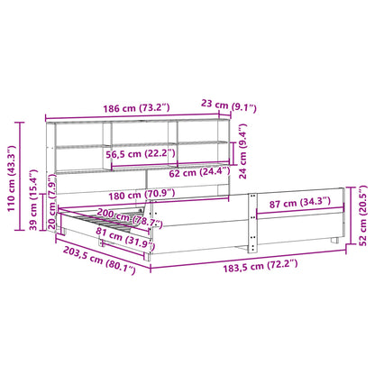 vidaXL Massivholzbett ohne Matratze Weiß 180x200 cm Kiefernholz