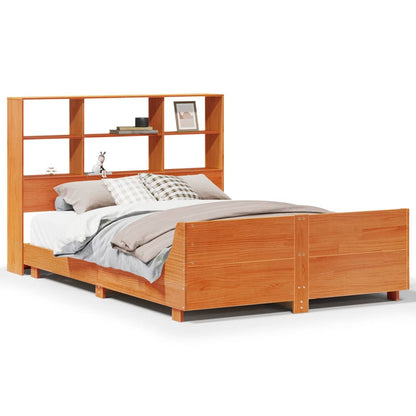vidaXL Massivholzbett ohne Matratze Wachsbraun 120x200 cm Kiefernholz