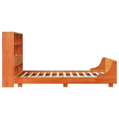 vidaXL Massivholzbett ohne Matratze Wachsbraun 120x200 cm Kiefernholz