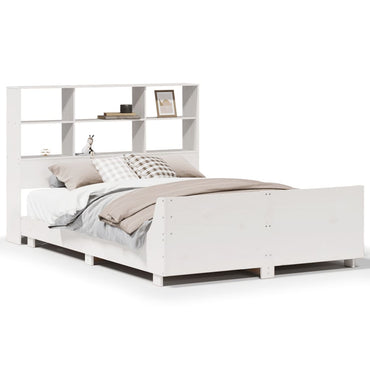 vidaXL Massivholzbett ohne Matratze Weiß 140x190 cm Kiefernholz