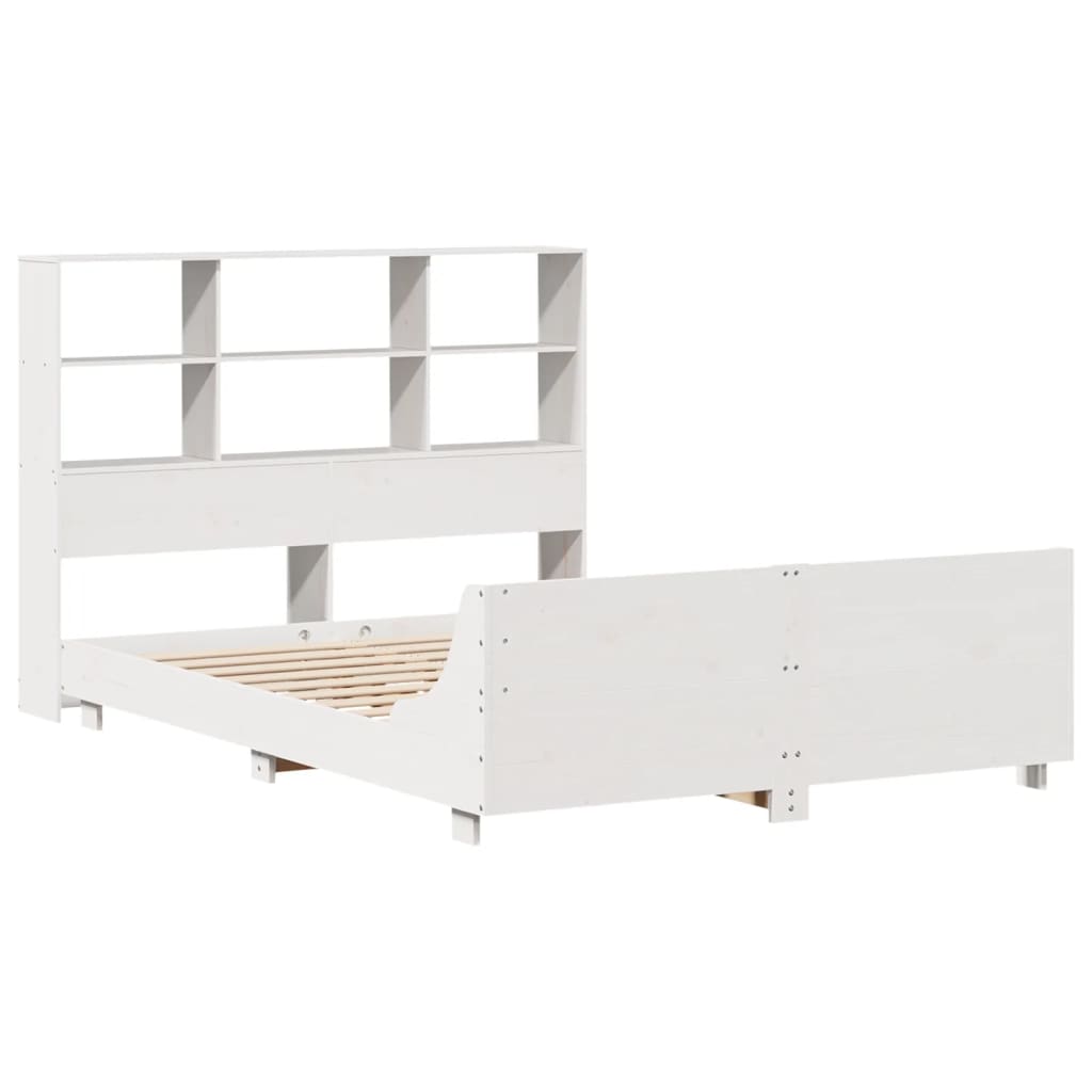 vidaXL Massivholzbett ohne Matratze Weiß 140x190 cm Kiefernholz