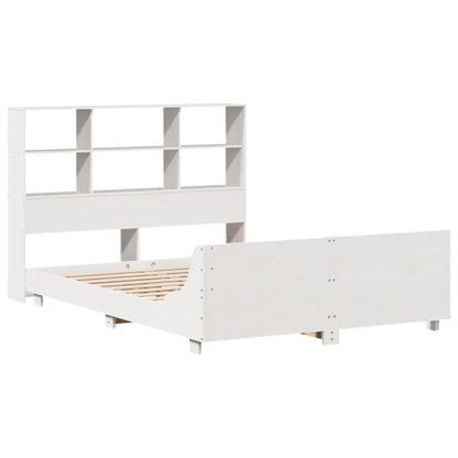 vidaXL Massivholzbett ohne Matratze Weiß 140x190 cm Kiefernholz