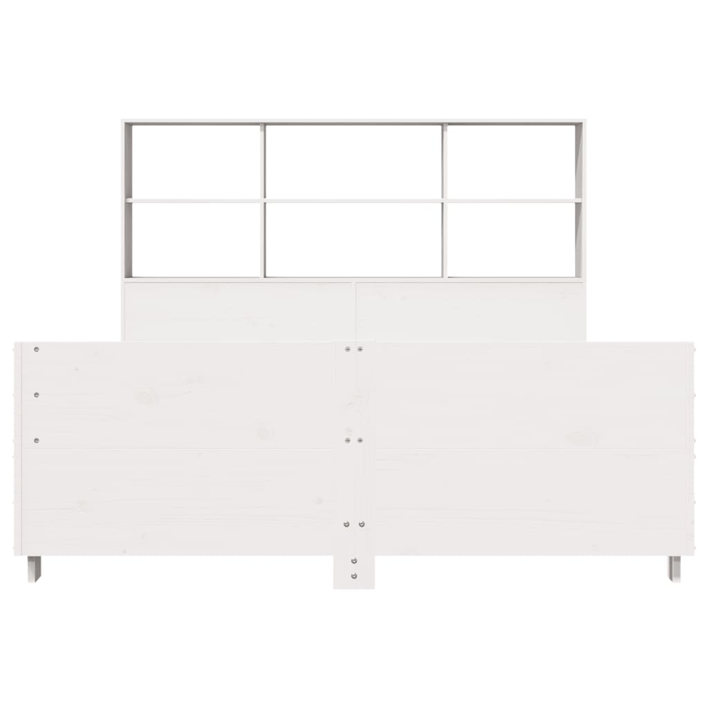 vidaXL Massivholzbett ohne Matratze Weiß 140x190 cm Kiefernholz