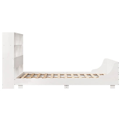 vidaXL Massivholzbett ohne Matratze Weiß 140x190 cm Kiefernholz