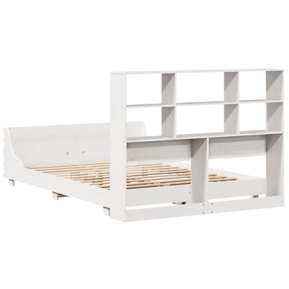 vidaXL Massivholzbett ohne Matratze Weiß 140x190 cm Kiefernholz