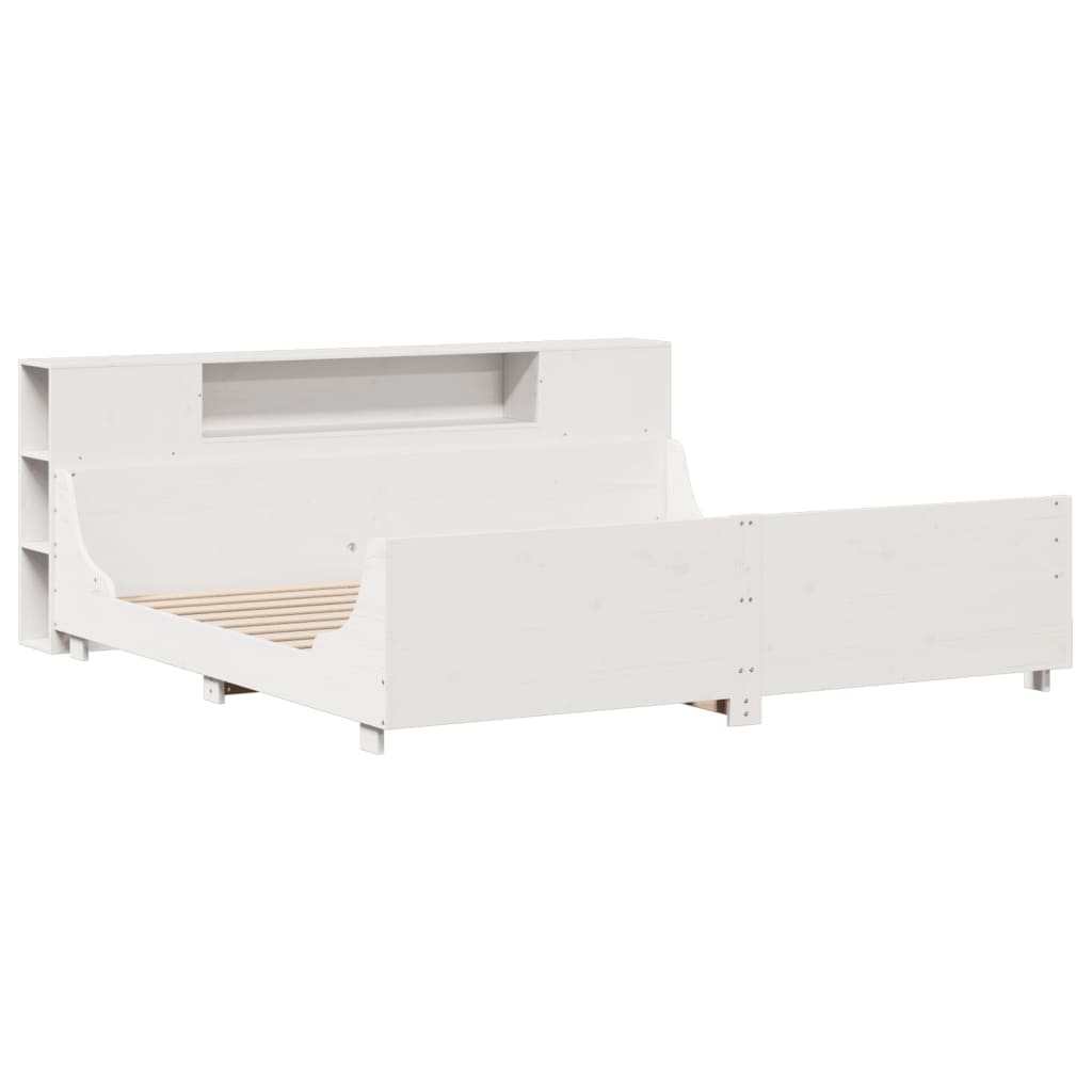 vidaXL Massivholzbett ohne Matratze Weiß 200x200 cm Kiefernholz