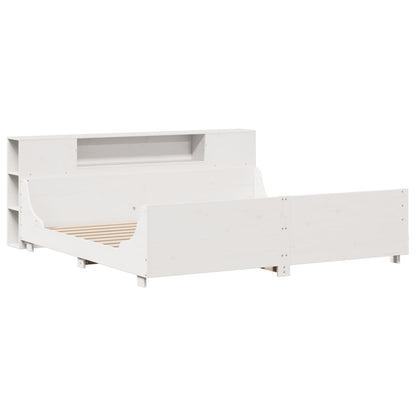 vidaXL Massivholzbett ohne Matratze Weiß 200x200 cm Kiefernholz