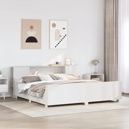 vidaXL Massivholzbett ohne Matratze Weiß 200x200 cm Kiefernholz
