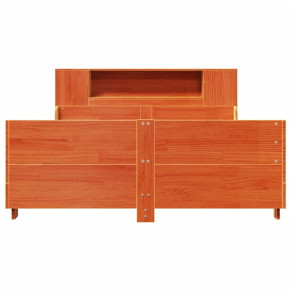 vidaXL Massivholzbett ohne Matratze Wachsbraun 150x200 cm Kiefernholz