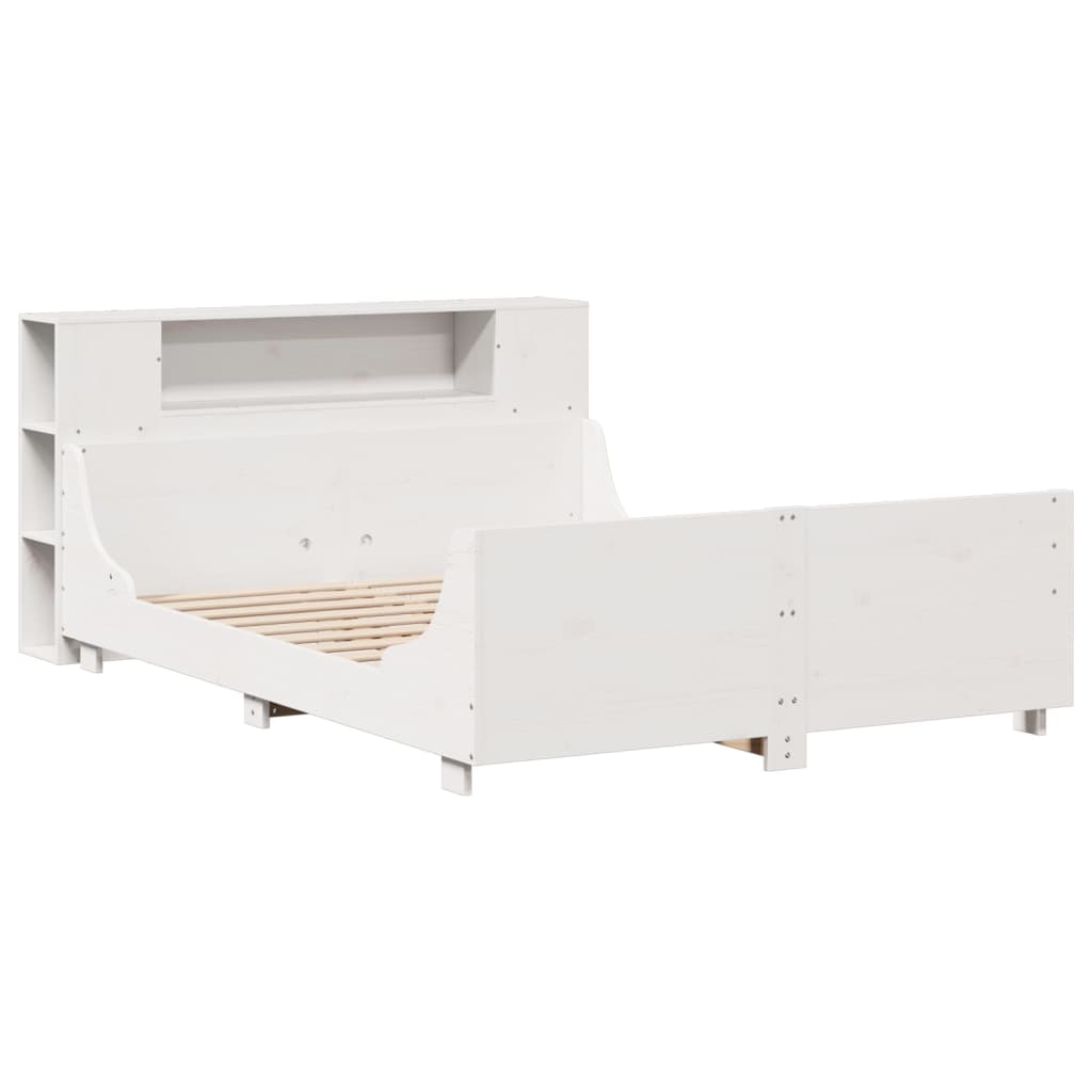 vidaXL Massivholzbett ohne Matratze Weiß 140x200 cm Kiefernholz