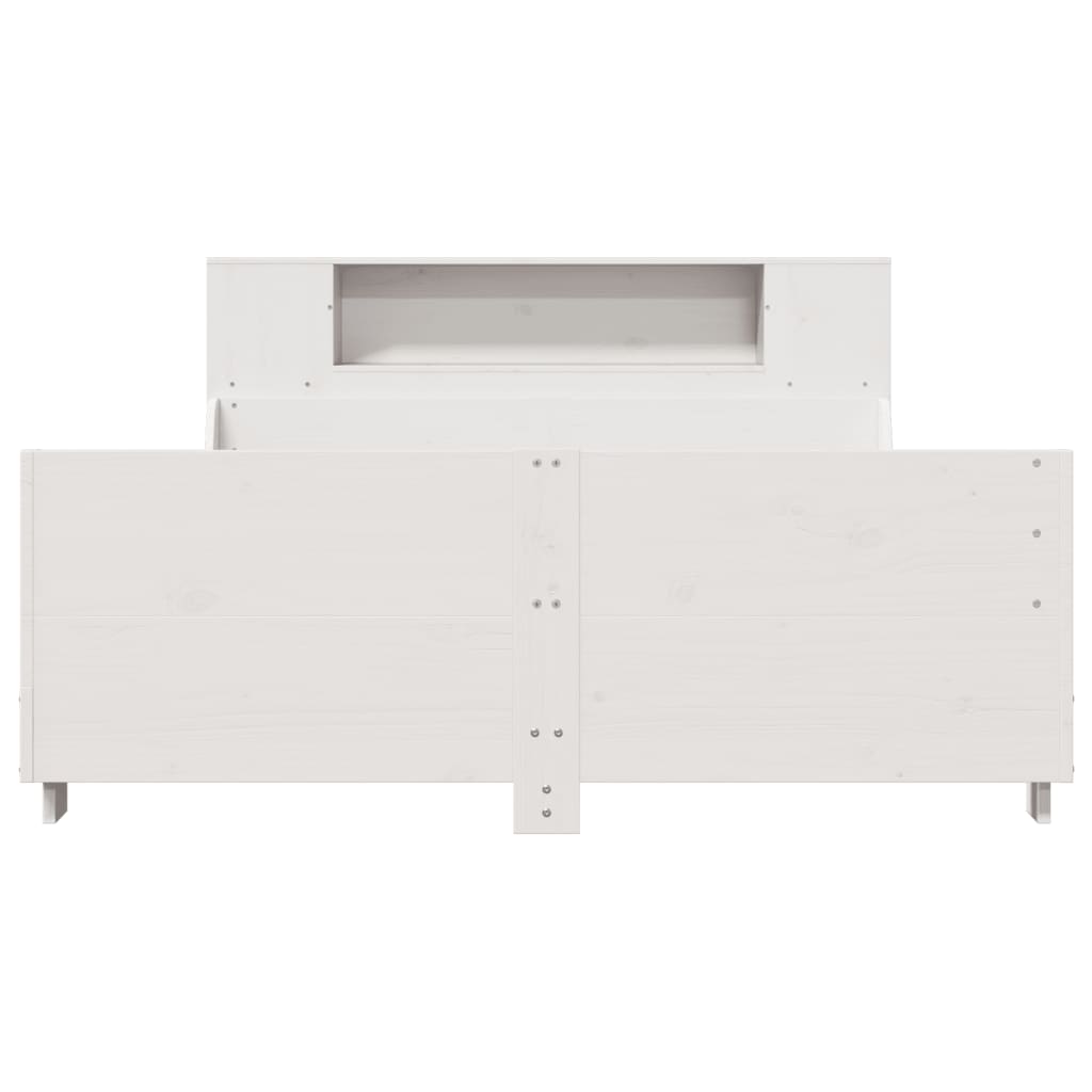 vidaXL Massivholzbett ohne Matratze Weiß 140x200 cm Kiefernholz