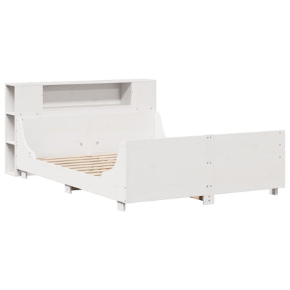 vidaXL Massivholzbett ohne Matratze Weiß 120x200 cm Kiefernholz