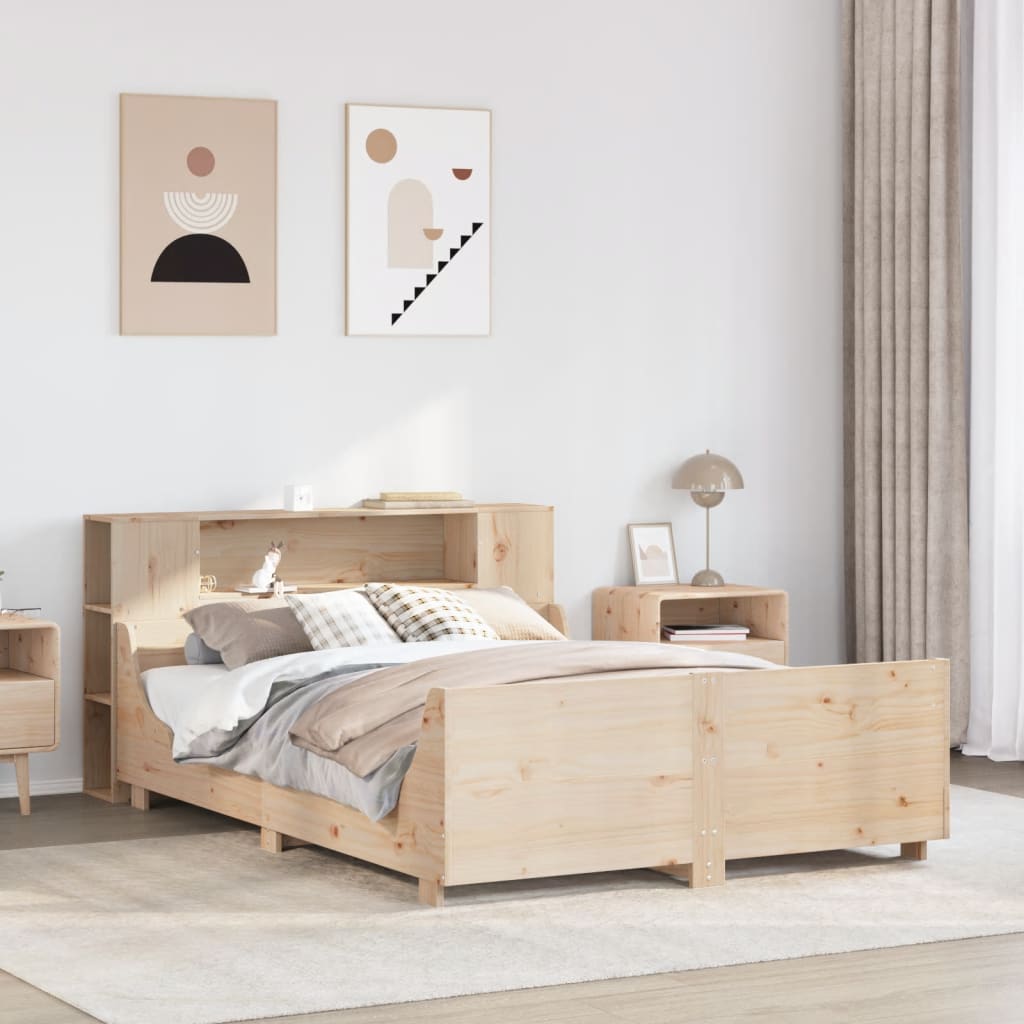 vidaXL Massivholzbett ohne Matratze 140x190 cm Kiefernholz