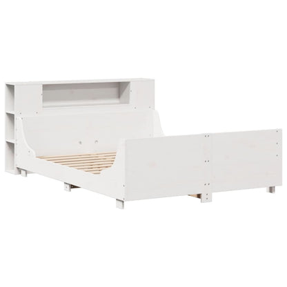 vidaXL Massivholzbett ohne Matratze Weiß 135x190 cm Kiefernholz