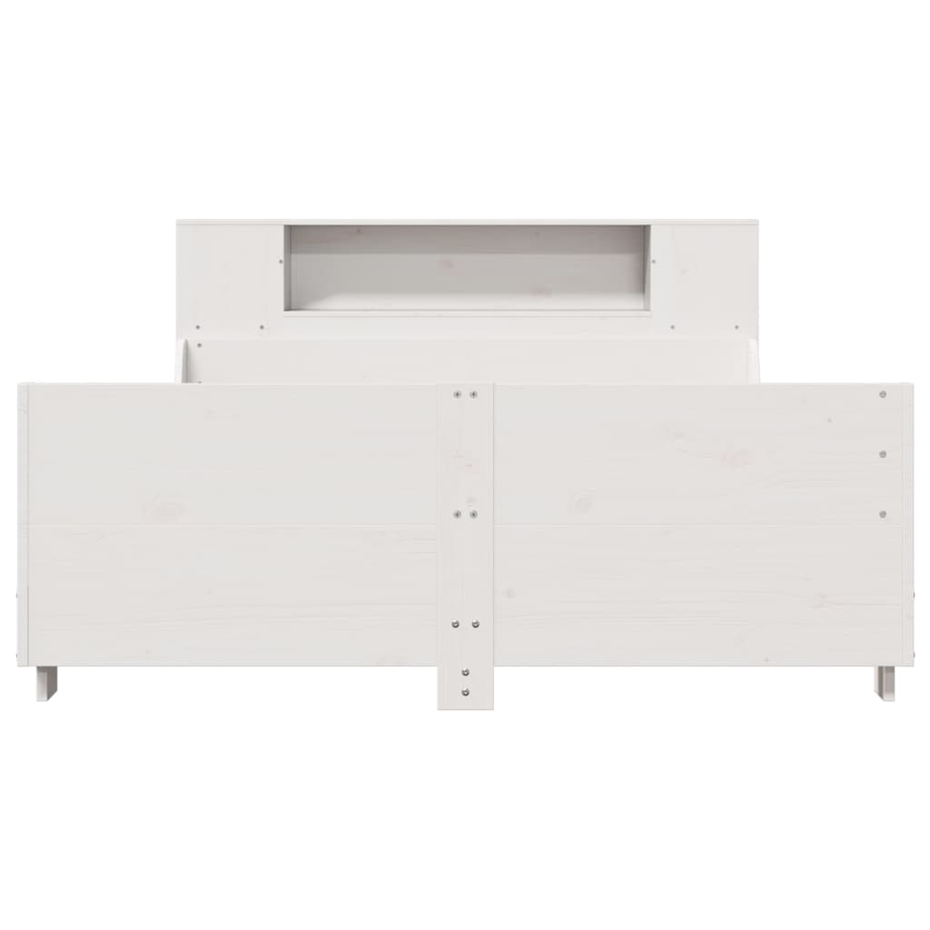 vidaXL Massivholzbett ohne Matratze Weiß 135x190 cm Kiefernholz