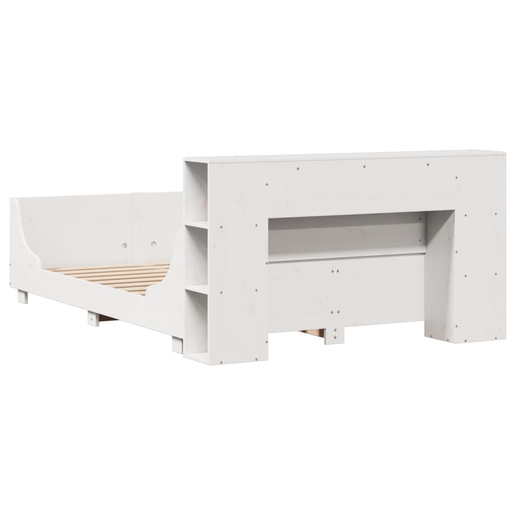 vidaXL Massivholzbett ohne Matratze Weiß 120x190 cm Kiefernholz