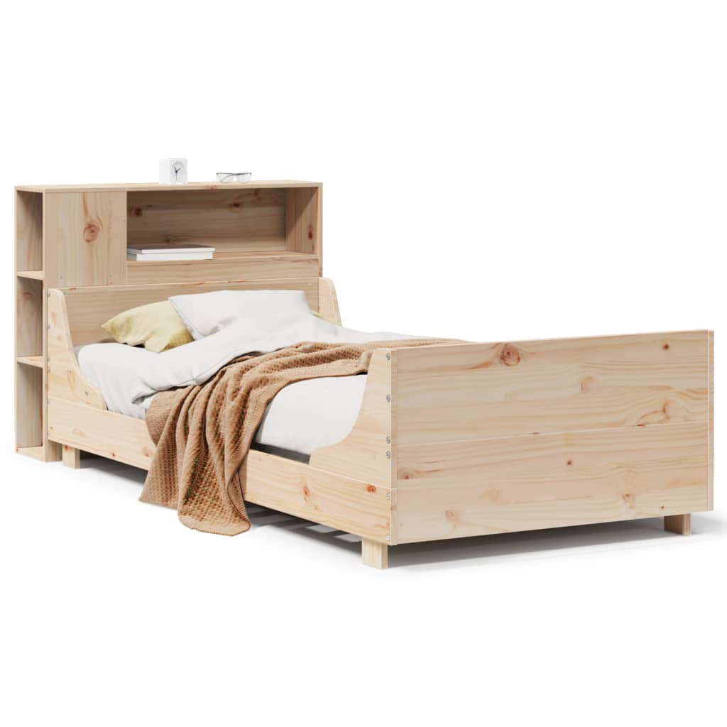 vidaXL Massivholzbett ohne Matratze 75x190 cm Kiefernholz