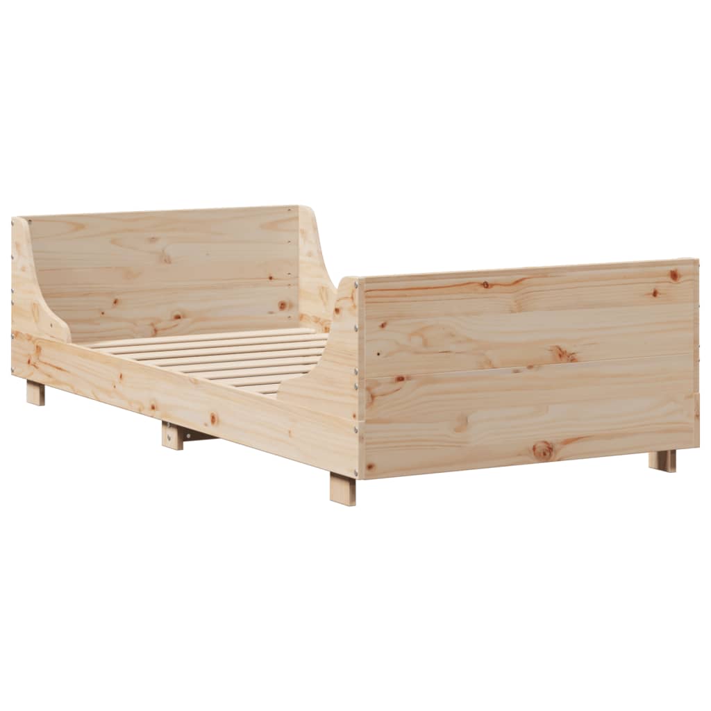 vidaXL Massivholzbett ohne Matratze 75x190 cm Kiefernholz