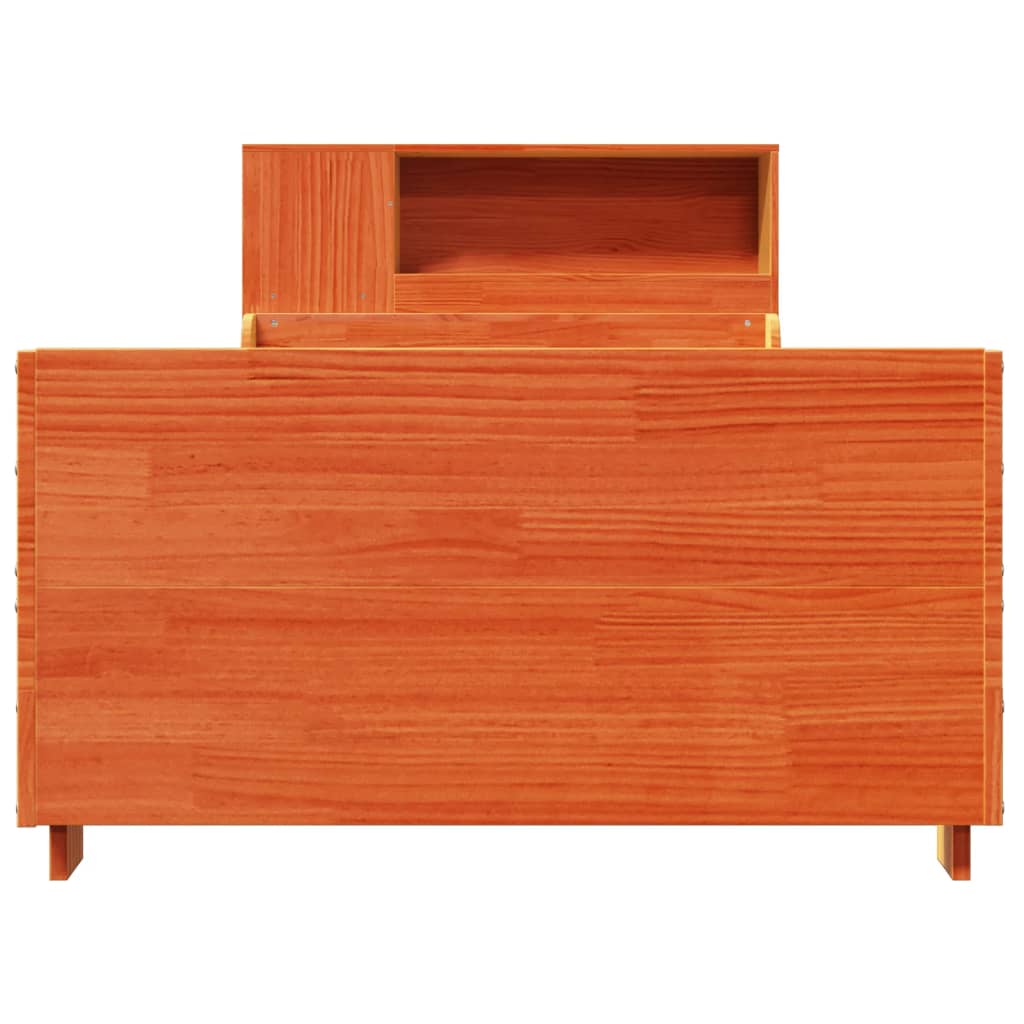 vidaXL Massivholzbett ohne Matratze Wachsbraun 75x190 cm Kiefernholz